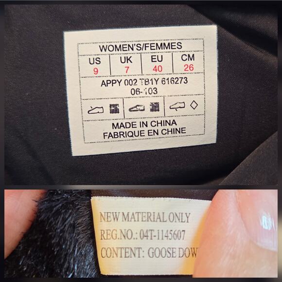 The North Face Icepick Nuptse Snow Boots Goose Down Filled Women's size 9 Black - Picture 3 of 12